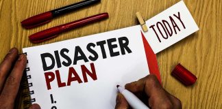 Disaster plan being written with red marker