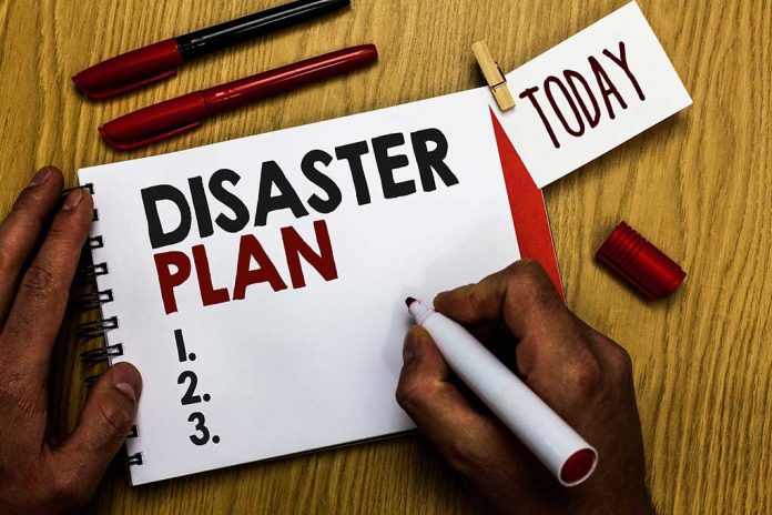 Disaster plan being written with red marker