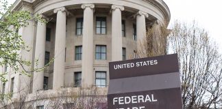 Federal Trade Commission Building with sign and trees