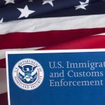 US Immigration and Customs Enforcement document with flag