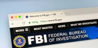 FBI website homepage displayed on a computer screen