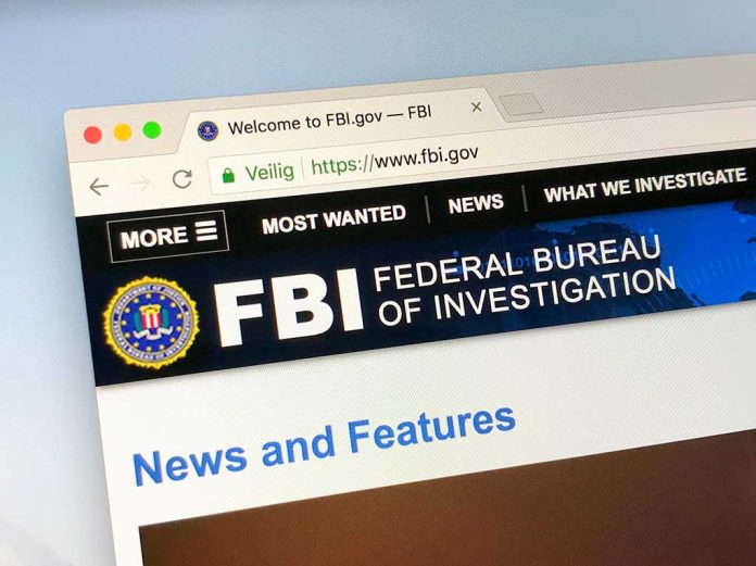 FBI website homepage displayed on a computer screen