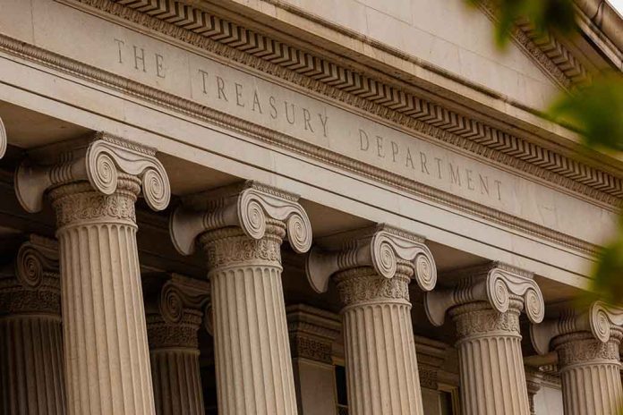 1548453638 featured image Treasury Department building with Ionic columns visible