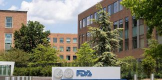 FDA building exterior with tree and blue sky