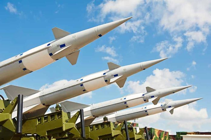 139772101 featured image Multiple missiles pointed upward on launchers against blue sky