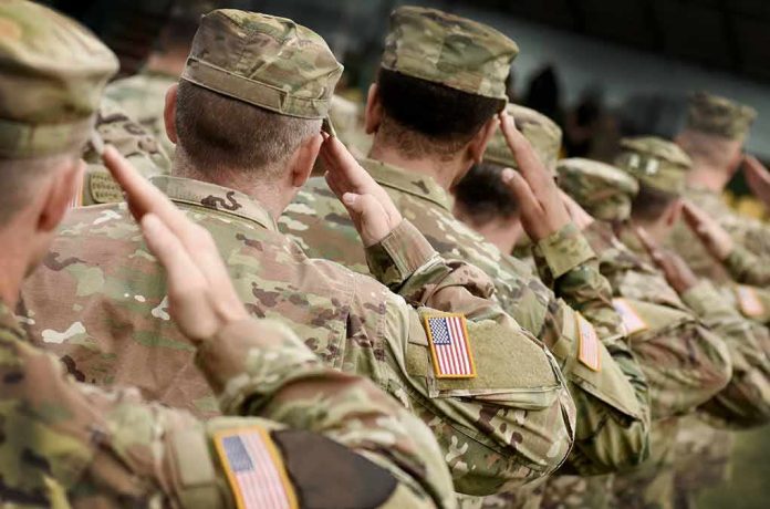 1548712049 featured image Soldiers in camouflage uniforms saluting in formation outdoors