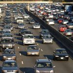 Heavy traffic on a multi lane higyway