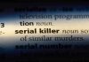 Dictionary definition of serial killer highlighted