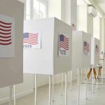 Death Threats Against GOP Kids IGNORED Voting booths with American flag and VOTE signs