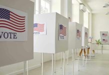 Death Threats Against GOP Kids IGNORED Voting booths with American flag and VOTE signs