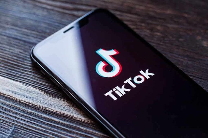 1455492983 Phone screen showing TikTok logo and app