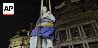 Toppled Columbus Returns—Now White House