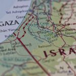 Map close-up of Gaza and southern Israel