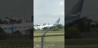 Amazon Jet CRASH Chaos in Miami Amazon cargo plane crashes during landing at Miami airport