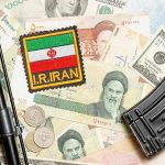 Iran patch on mixed currency with rifle parts