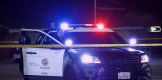 WATCH: Cops Film a Father Dumping Kids in Gator Water Police SUV with flashing lights at night behind yellow tape